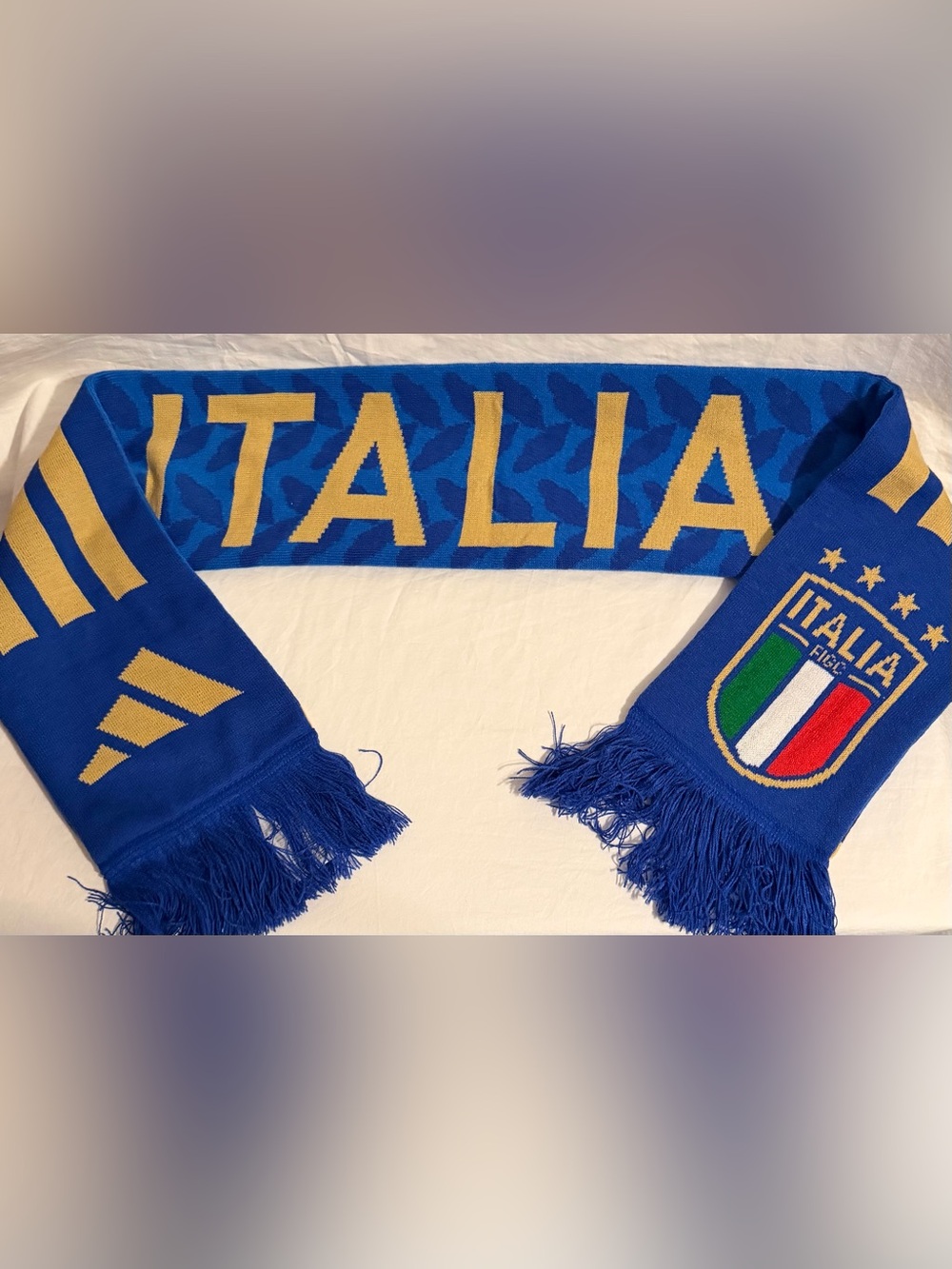 Adidas FIGC Italy National Team 2026 4 Stars Blue Soccer Scarf KE1385 OS.
